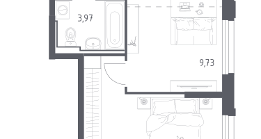 Студия, 42&nbsp;м²