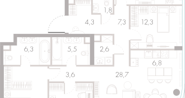5-к. квартира, 133&nbsp;м²