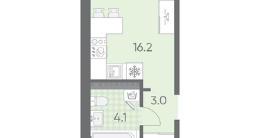 Студия, 23&nbsp;м²