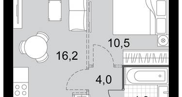 2-к. квартира, 35&nbsp;м²