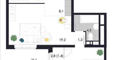 2-к. квартира, 50&nbsp;м²