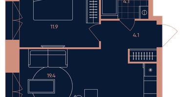 2-к. квартира, 39&nbsp;м²