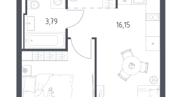 1-к. квартира, 32&nbsp;м²