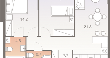 3-к. квартира, 65&nbsp;м²