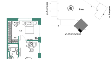 Студия, 45 м²