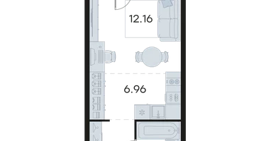 Студия, 28&nbsp;м²