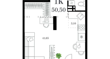 1-к. квартира, 50 м²