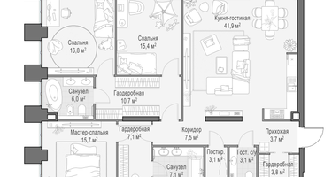 4-к. квартира, 143&nbsp;м²