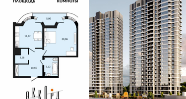 2-к. квартира, 55&nbsp;м²
