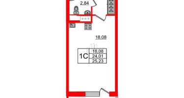 Студия, 24&nbsp;м²
