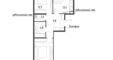 2-к. квартира, 56&nbsp;м²