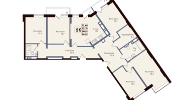 5-к. квартира, 140 м²