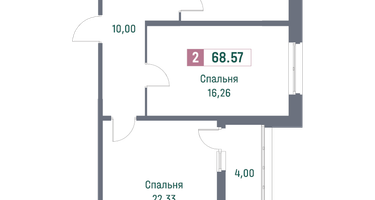 2-к. квартира, 68&nbsp;м²