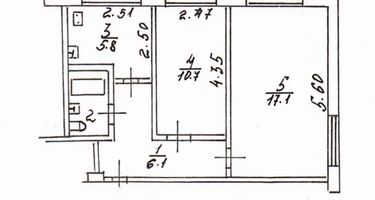 2-к. квартира, 42,6&nbsp;м²