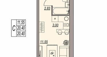 Студия, 20 м²