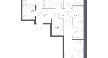 3-к. квартира, 74&nbsp;м²