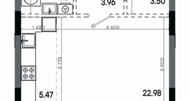Студия, 41&nbsp;м²