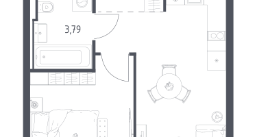 1-к. квартира, 32&nbsp;м²
