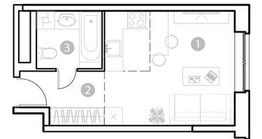 Студия, 24 м²