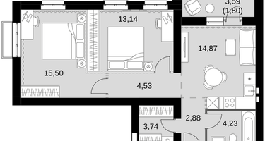 3-к. квартира, 61&nbsp;м²