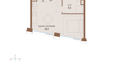 Студия, 30 м²