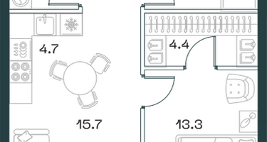 2-к. квартира, 48&nbsp;м²