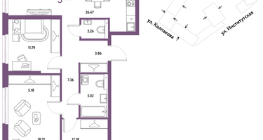 3-к. квартира, 92&nbsp;м²