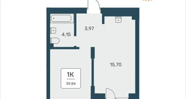 1-к. квартира, 39&nbsp;м²