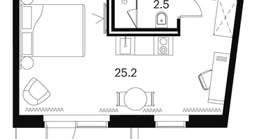 1-к. квартира, 31 м²