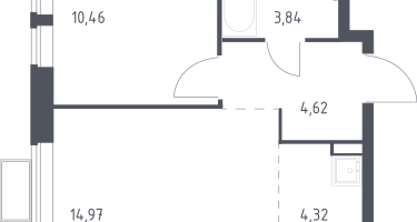 Студия, 38&nbsp;м²