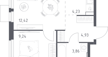 Студия, 34&nbsp;м²