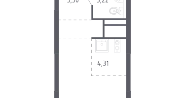 Студия, 19&nbsp;м²