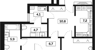 3-к. квартира, 117&nbsp;м²