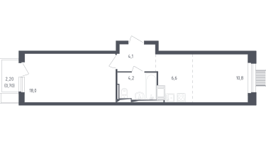 Студия, 43&nbsp;м²
