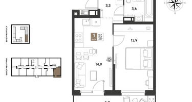 1-к. квартира, 40 м²