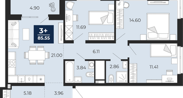 3-к. квартира, 80&nbsp;м²