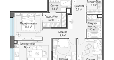 3-к. квартира, 80 м²