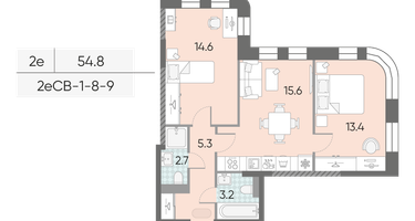 Студия, 54&nbsp;м²