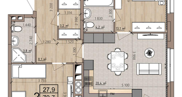 2-к. квартира, 75&nbsp;м²
