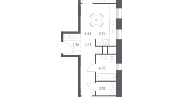Студия, 47&nbsp;м²