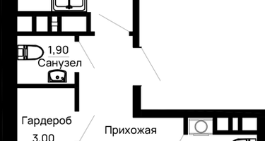 2-к. квартира, 59&nbsp;м²