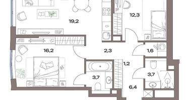 3-к. квартира, 66&nbsp;м²