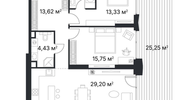 2-к. квартира, 106 м²
