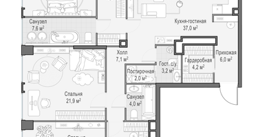 3-комнатная квартира, 158&nbsp;м²