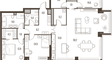 4-к. квартира, 169&nbsp;м²