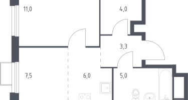 Студия, 36&nbsp;м²