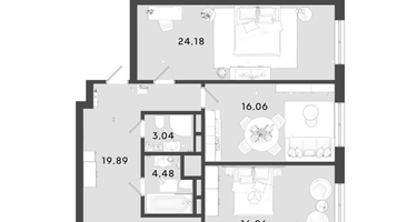 2-к. квартира, 83&nbsp;м²