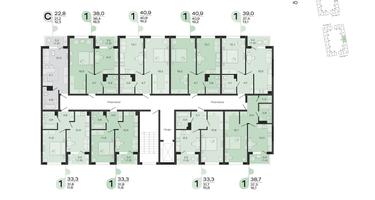 1-к. квартира, 40&nbsp;м²