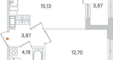 1-к. квартира, 37&nbsp;м²