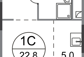 Студия, 22&nbsp;м²